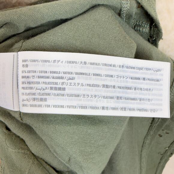 Hollister Eyelet Mini Dress Green XS Square Neck Ruffled Shoulder Straps Summer - Picture 5 of 10